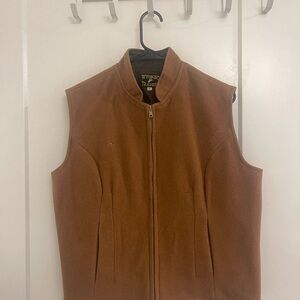 Wyoming Traders Wool Western Cowboy Synched Men's Brown Zip-Up Vest